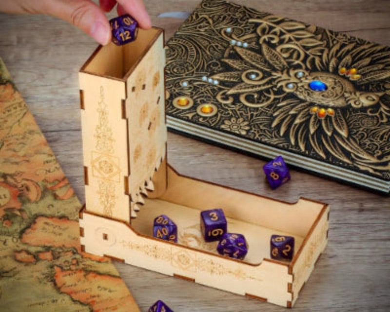 BEHOLDER WOODEN DND DICE TOWER