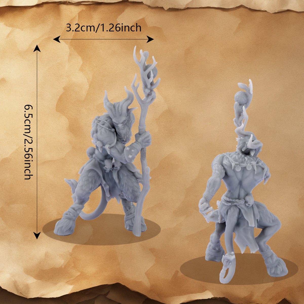 Geloho 3D Print Goat Warlock Miniature