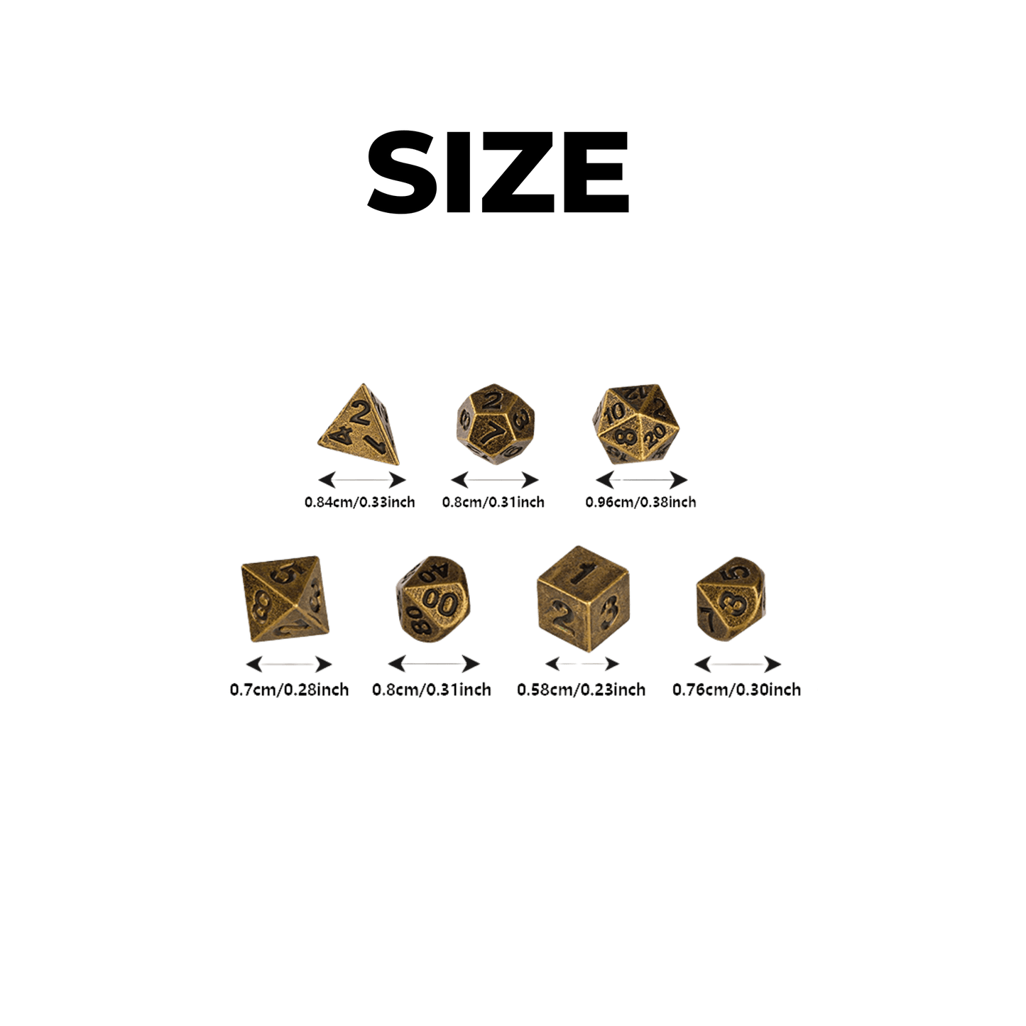 Geloho 7 Pcs Mini Metal dice