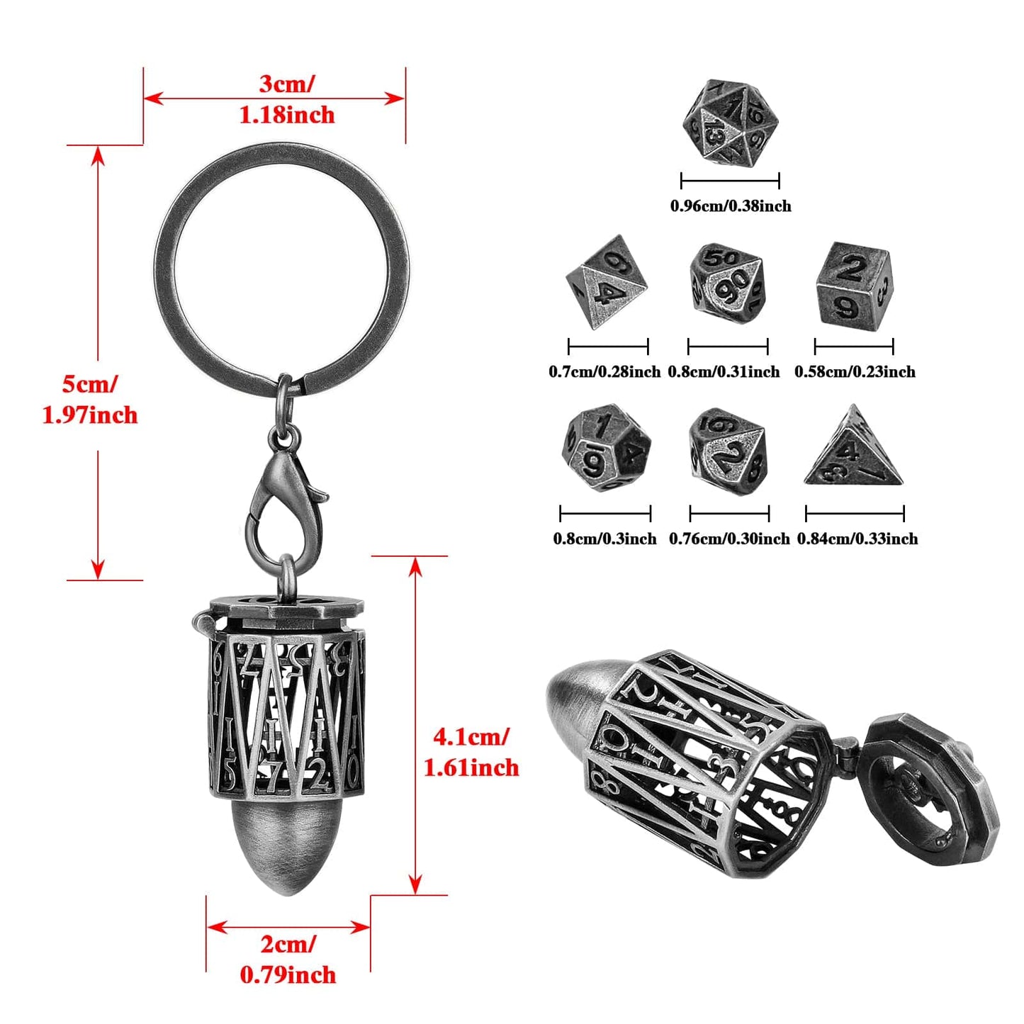 Geloho Arcane Cylinder Mini Dice Set Keychain
