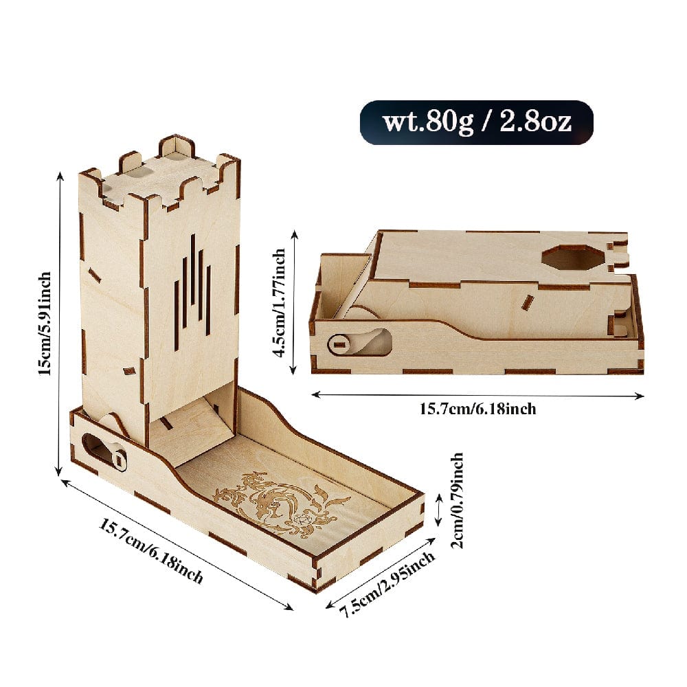 Geloho ARCANE DRAGON RUNE FOLDABLE WOODEN DICE TOWER