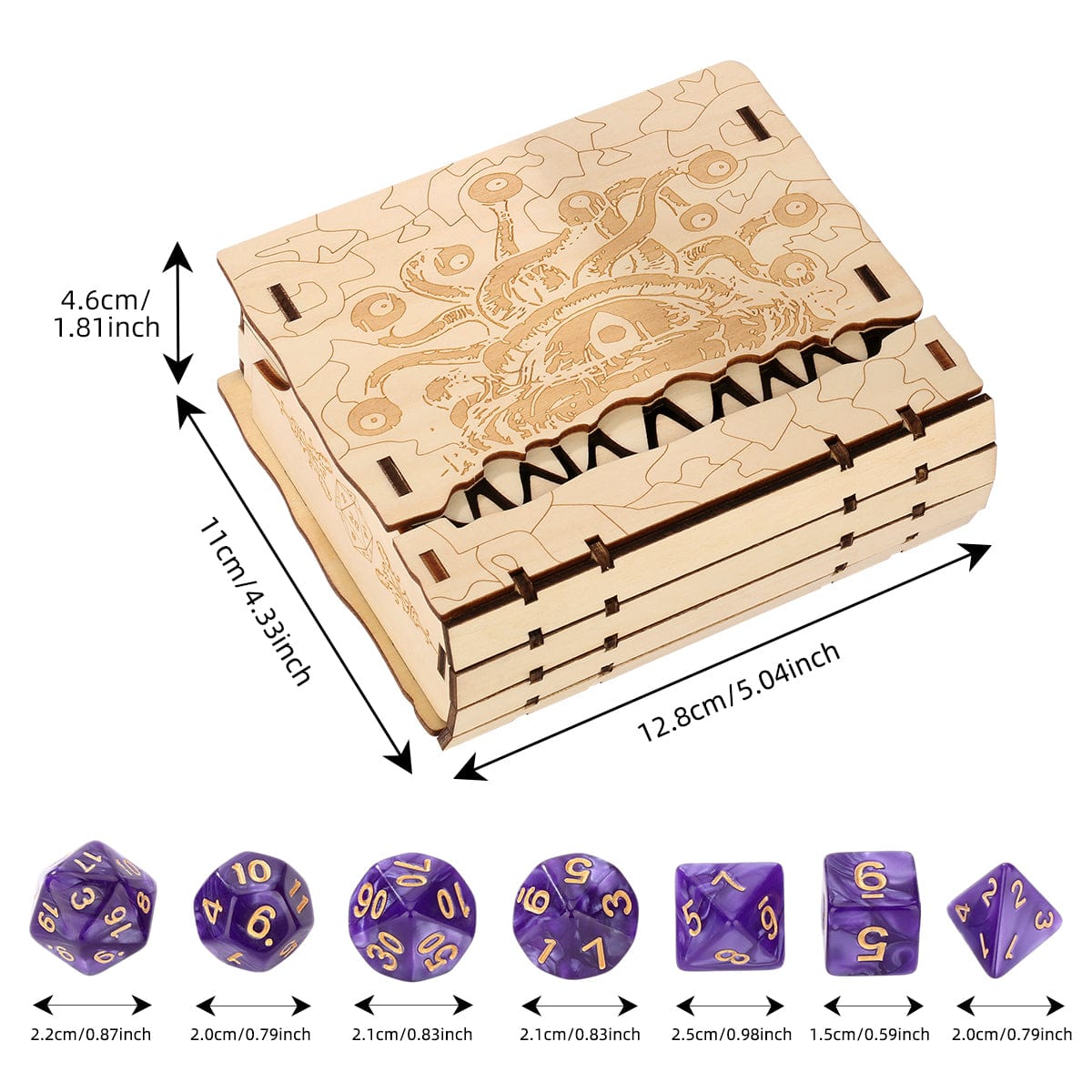 Geloho Beholder Wooden Book-style Dice Case with Magnetic Lid