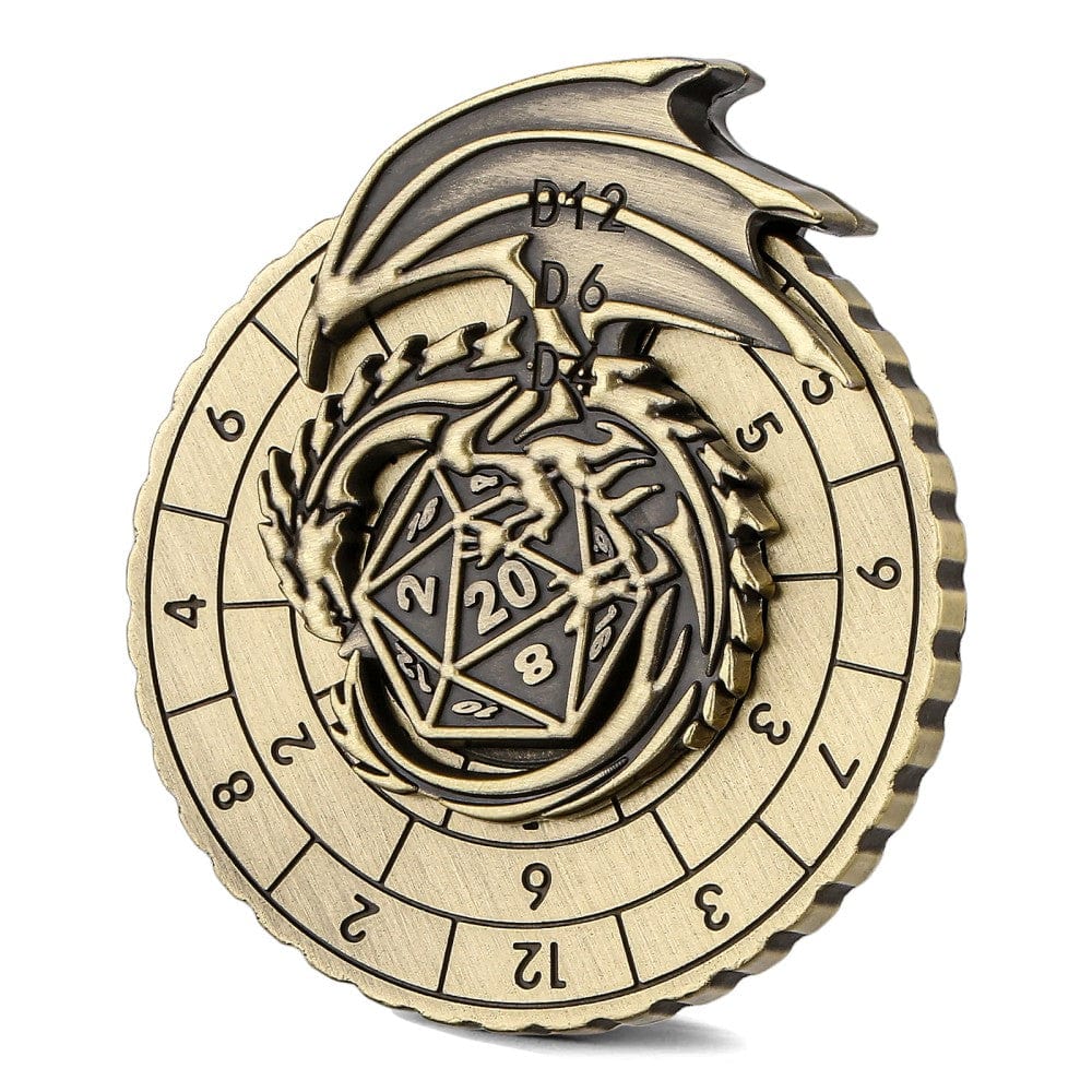 Geloho metal Bronze Dragon Crest Dice Spinner