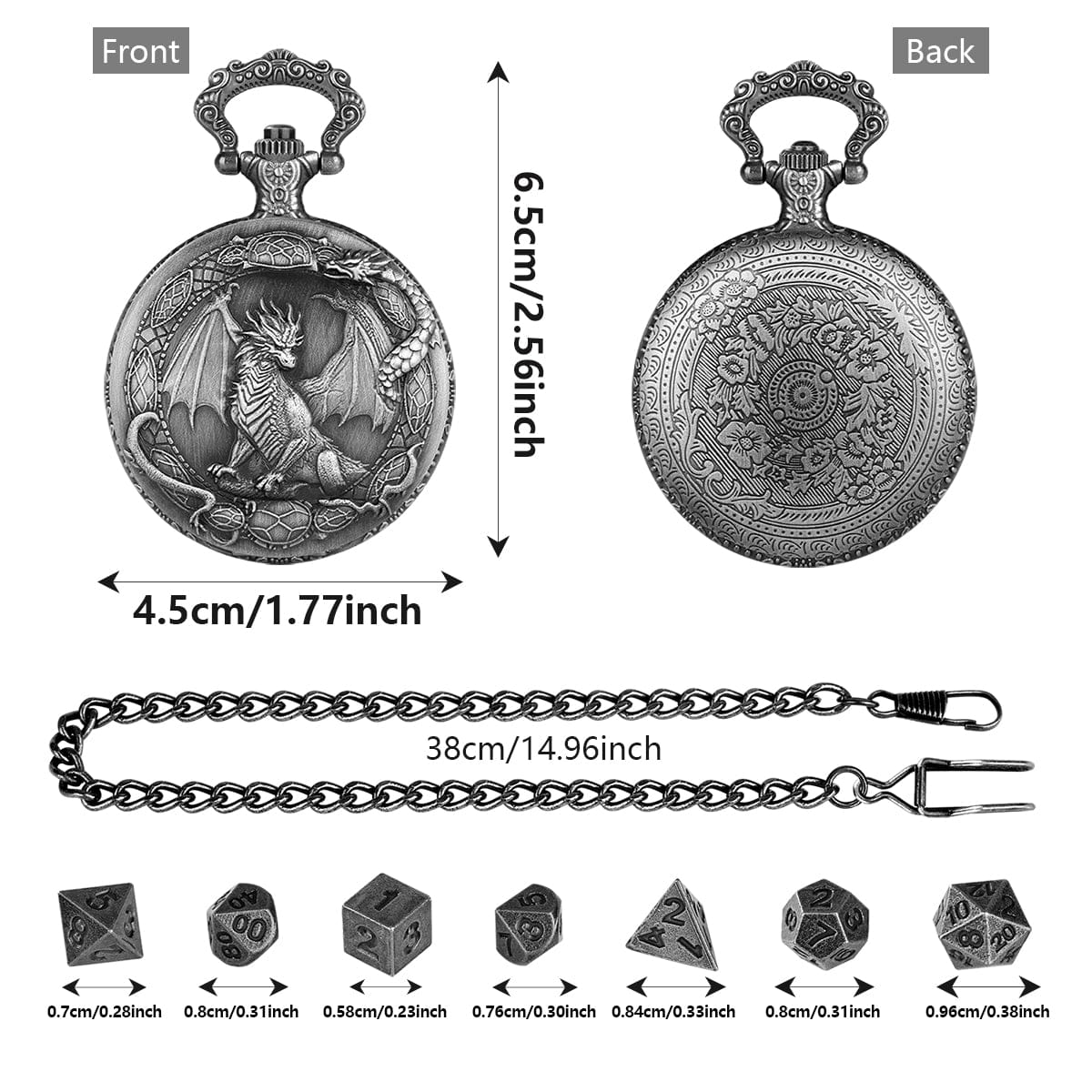 Geloho Dragon Crest Pocket Watch Dice Set
