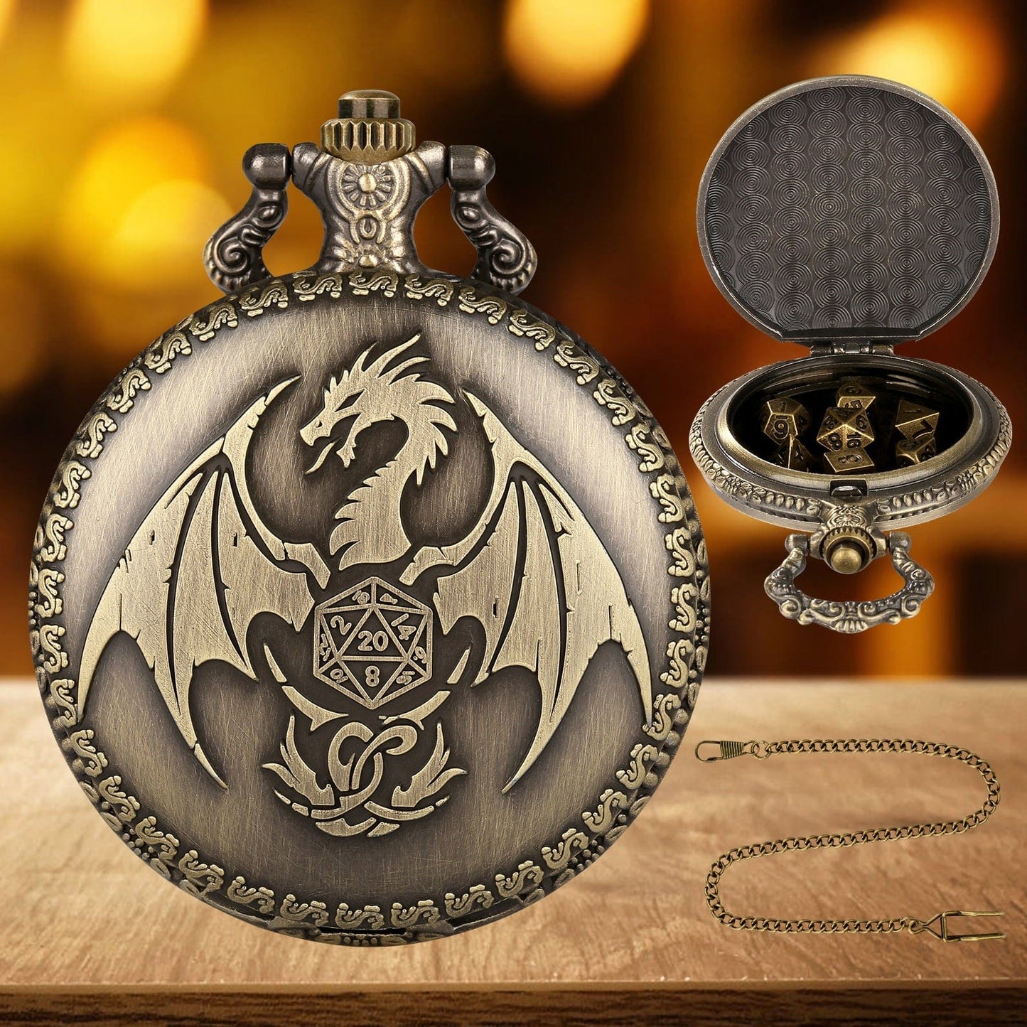 Geloho D20, Dragon Dragon D20 Style Pocket Watch Dice Set