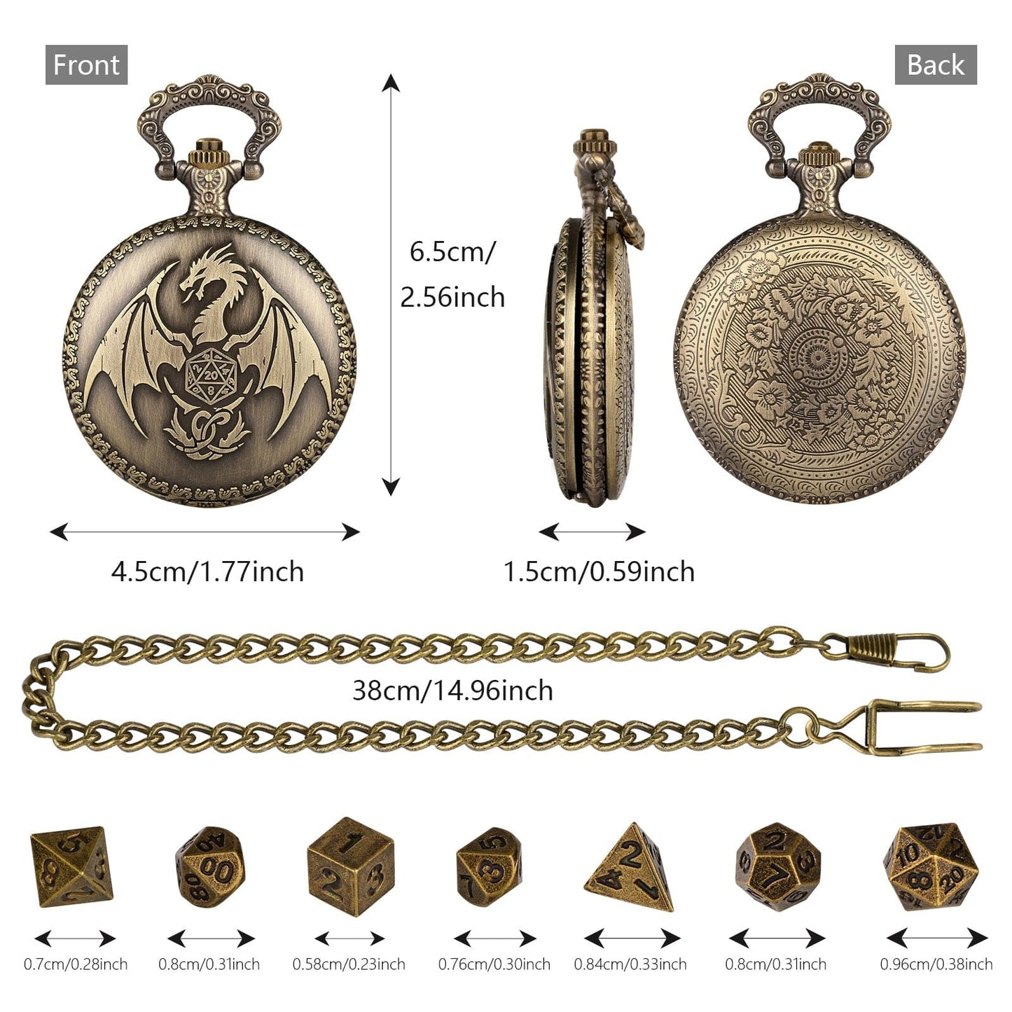 Geloho D20, Dragon Dragon D20 Style Pocket Watch Dice Set