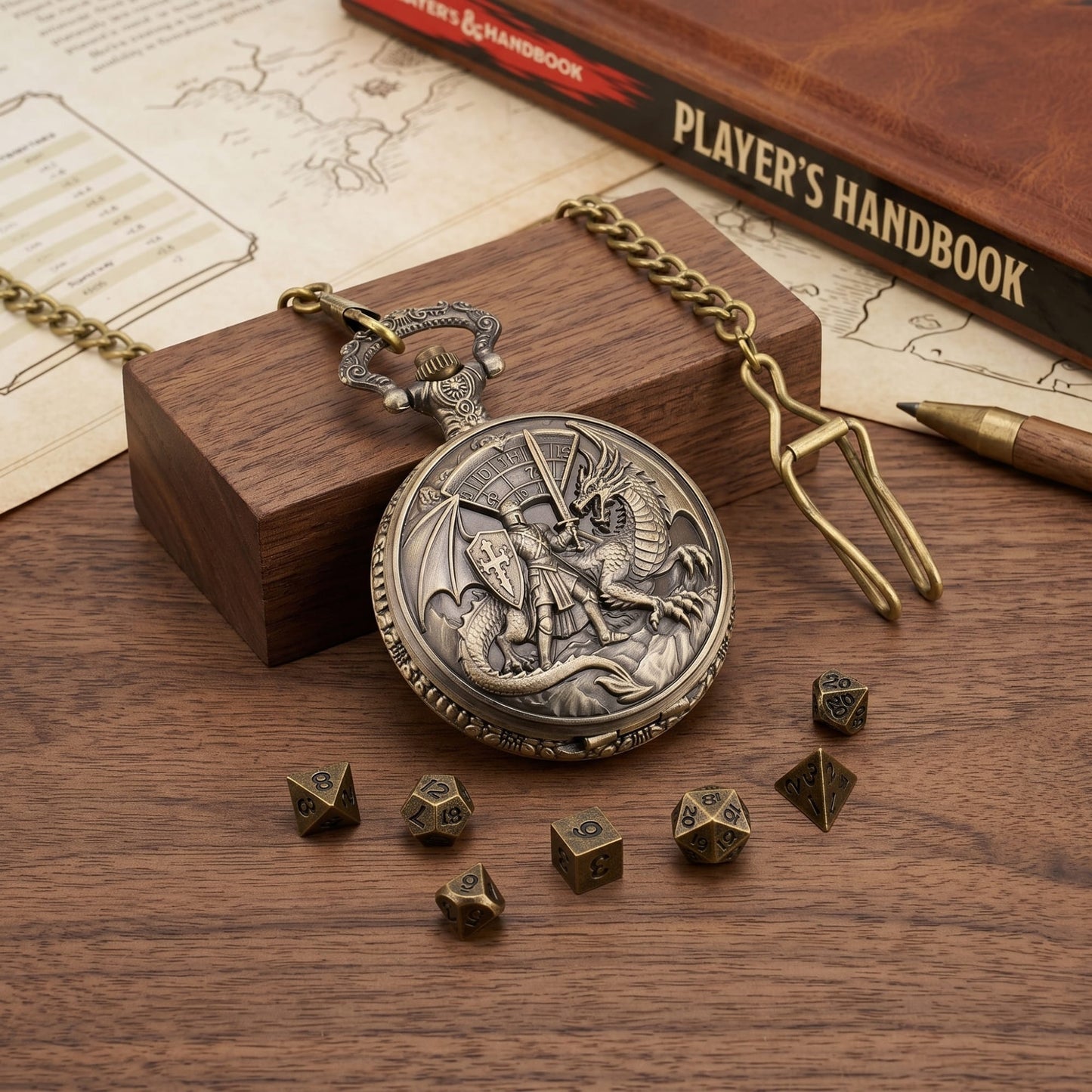 Geloho Dice Dragon Duel Fatekeeper Pocket Watch Dice Set