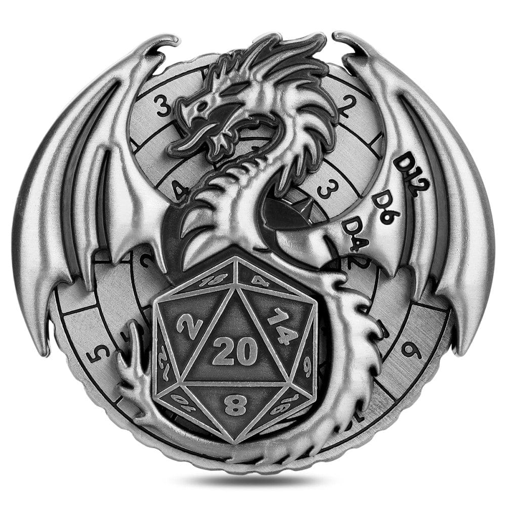 Geloho metal Silver Dragon Emblem Dice Spinner