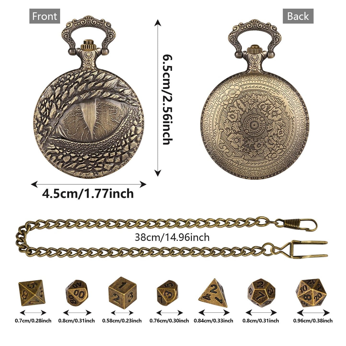 Geloho Dragon Eye Pocket Watch Dice Set