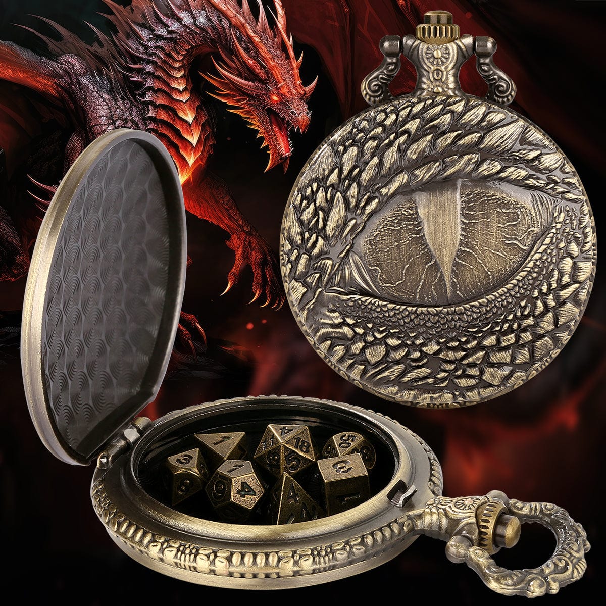 Geloho Dragon Eye Pocket Watch Dice Set