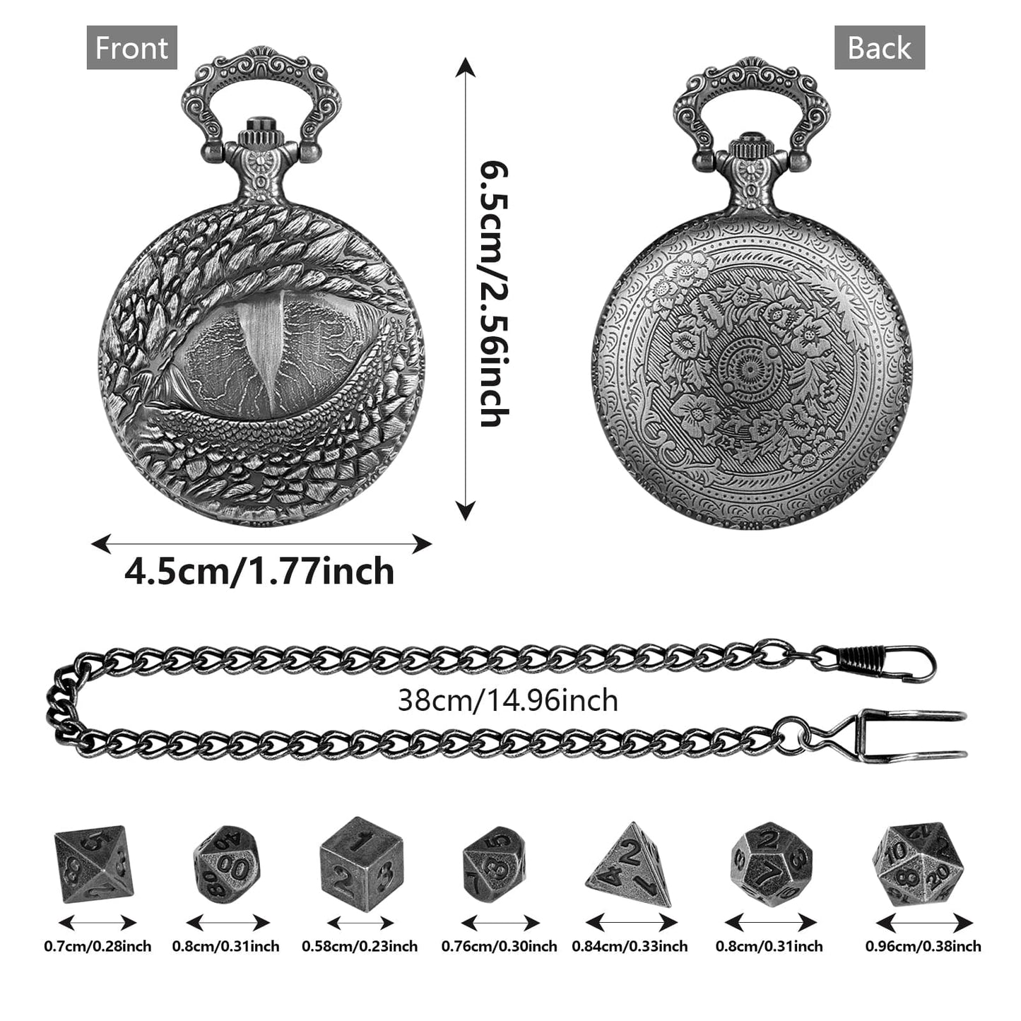 Geloho Dragon Eye Pocket Watch Dice Set