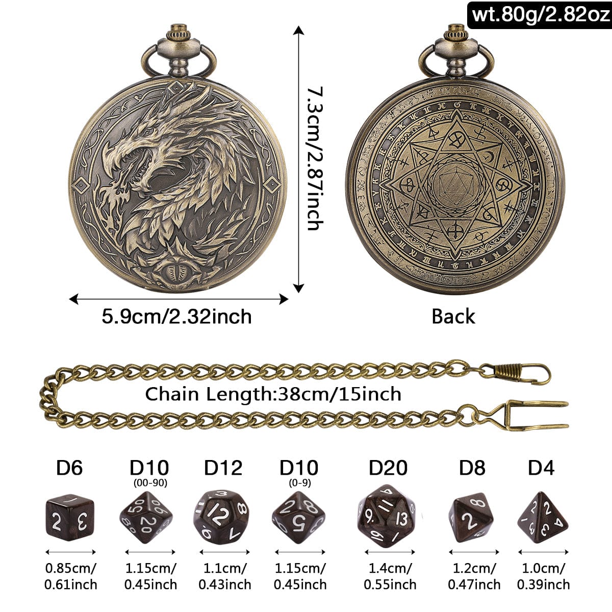 Geloho Dragon Pocket Watch Dice Set