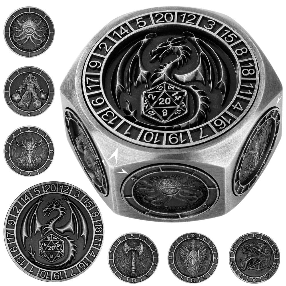 Geloho metal Silver Epic Dice Cube Spinner