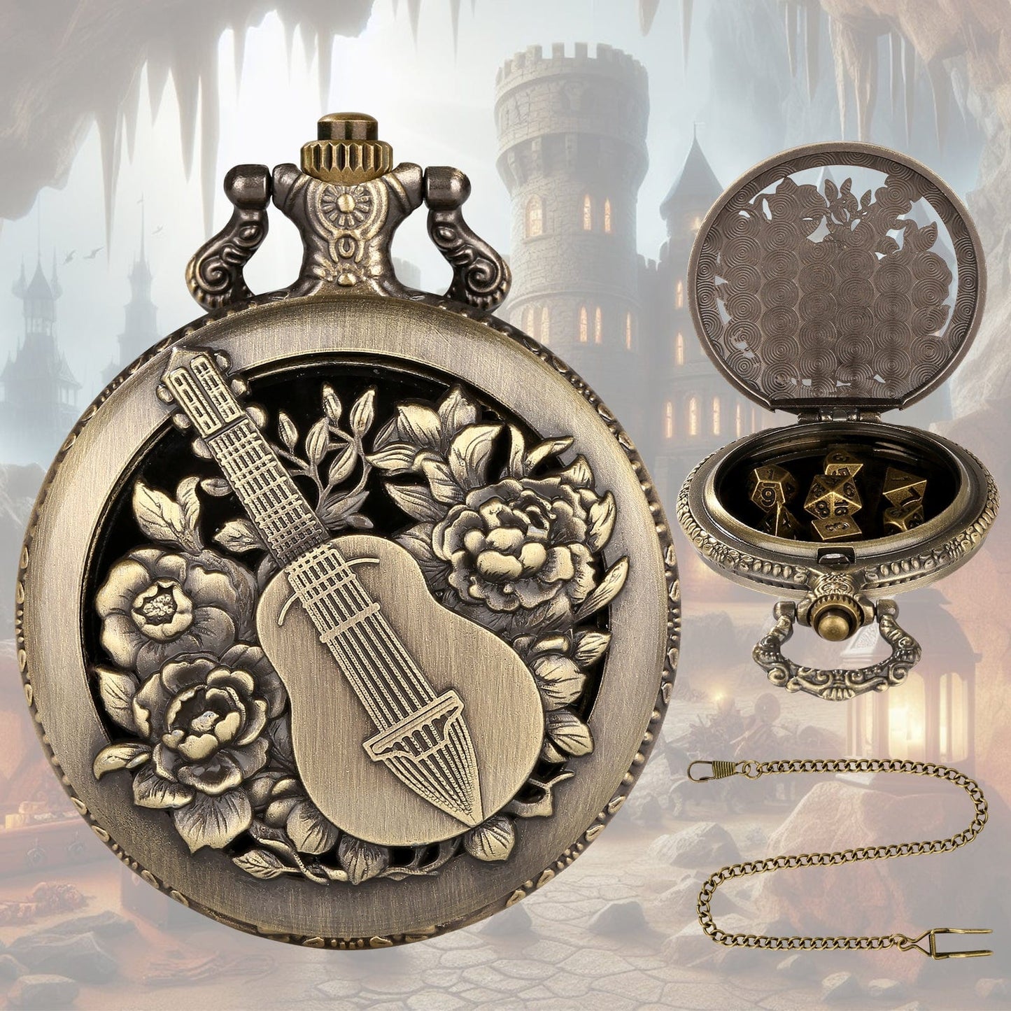 Geloho D20, Dragon Guitar Pocket Watch Dice Set