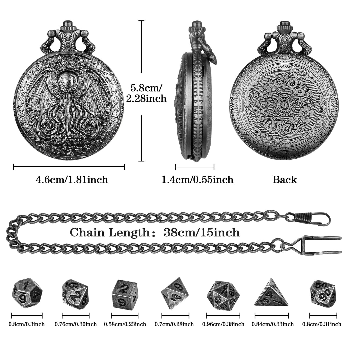 Geloho KRAKEN RELIC POCKET WATCH DICE SET