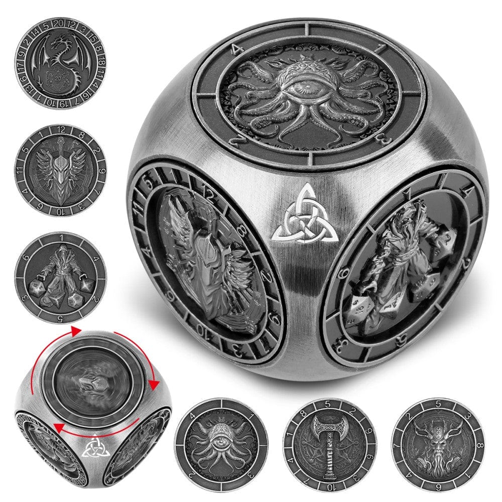 Geloho metal Silver Legendary Dice Cube Spinner
