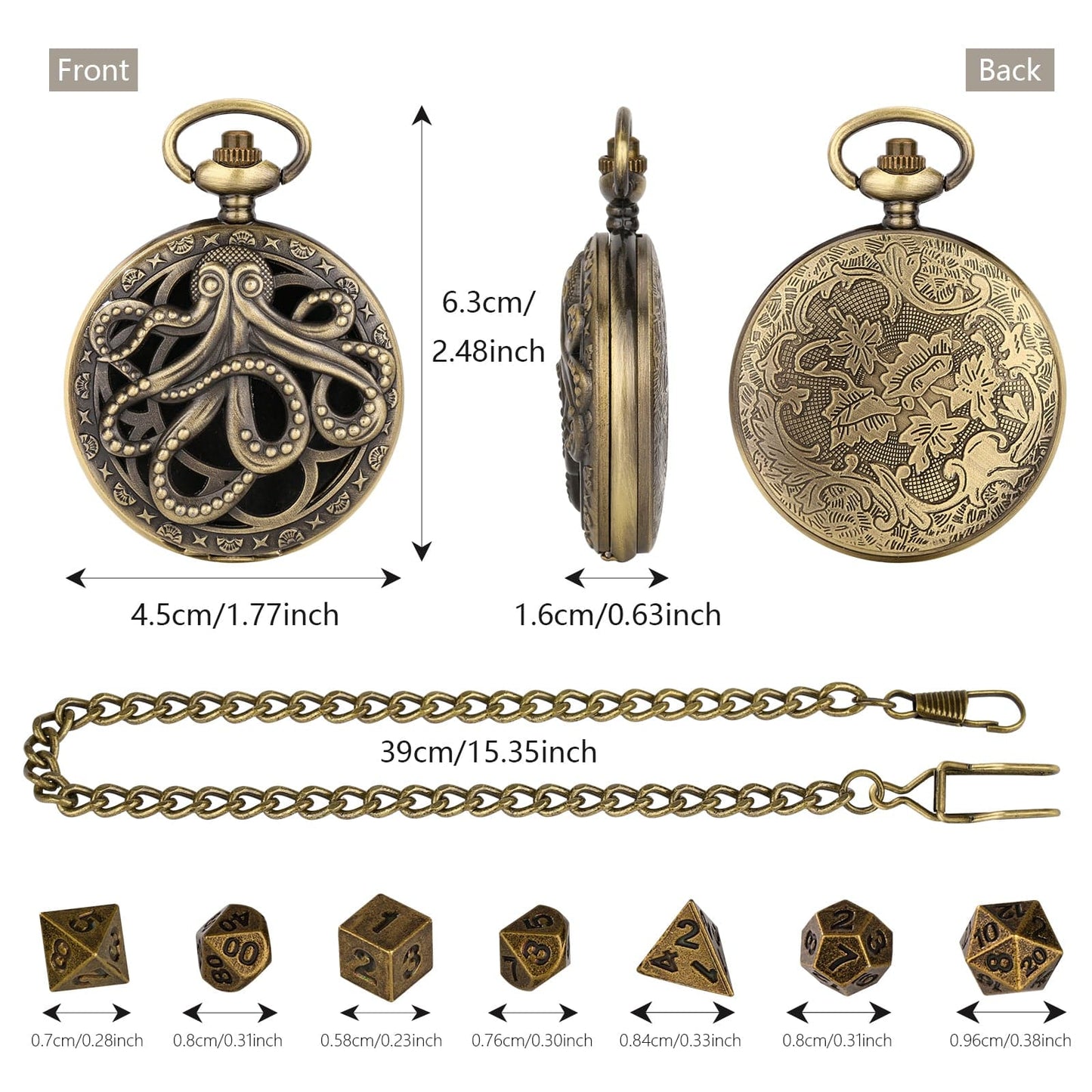 Geloho Octopus Pocket Watch Dice Set
