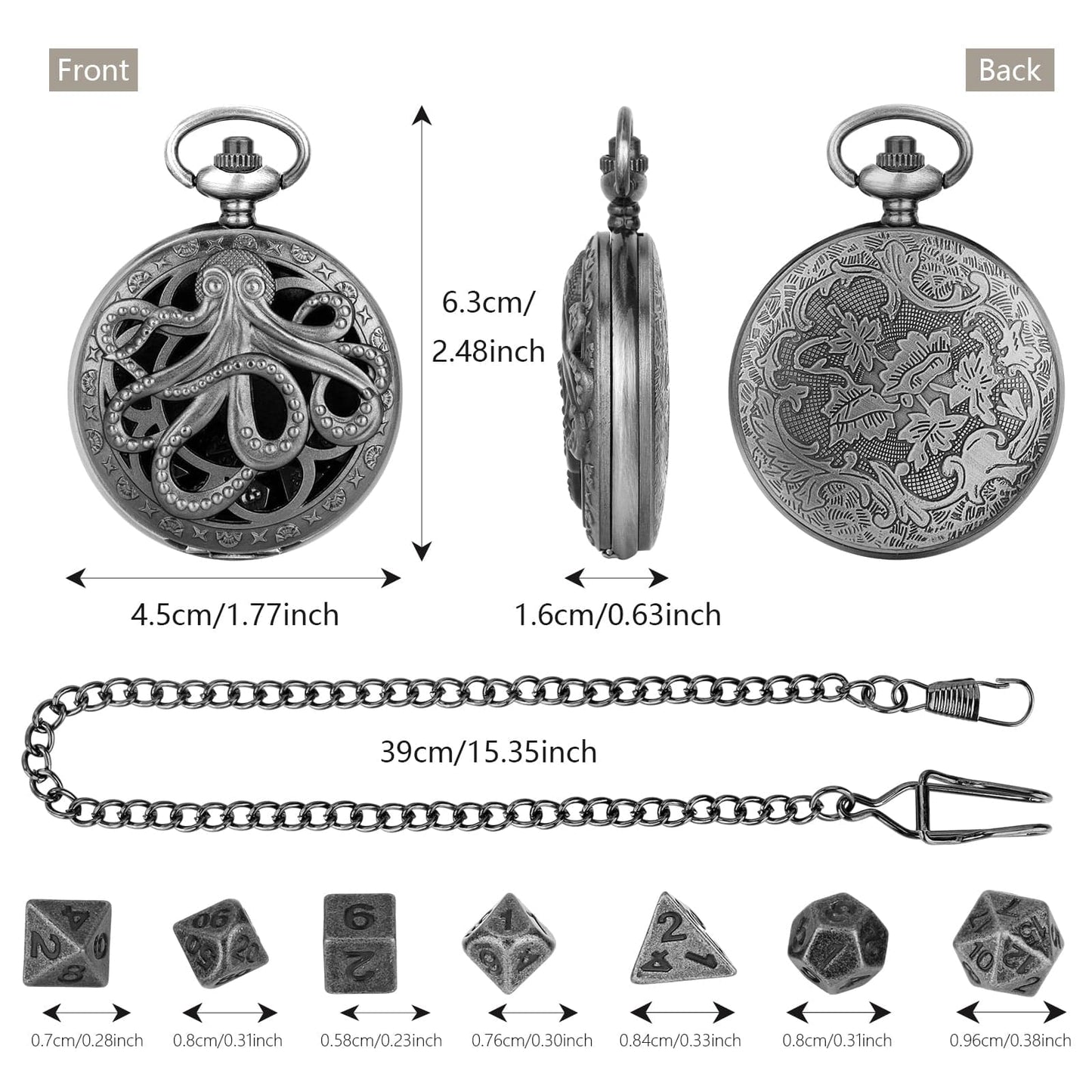 Geloho Octopus Pocket Watch Dice Set
