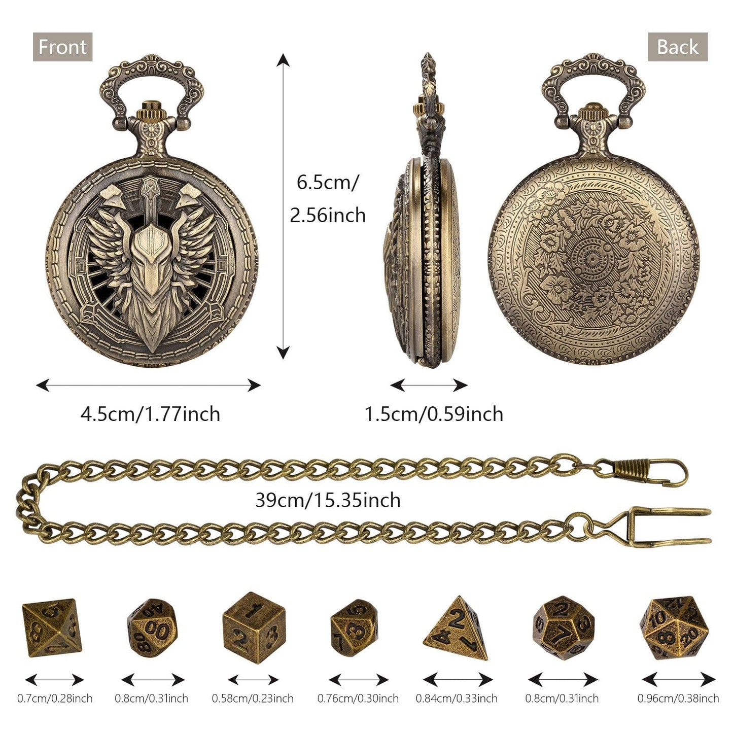 Geloho Paladin Pocket Watch Dice Set