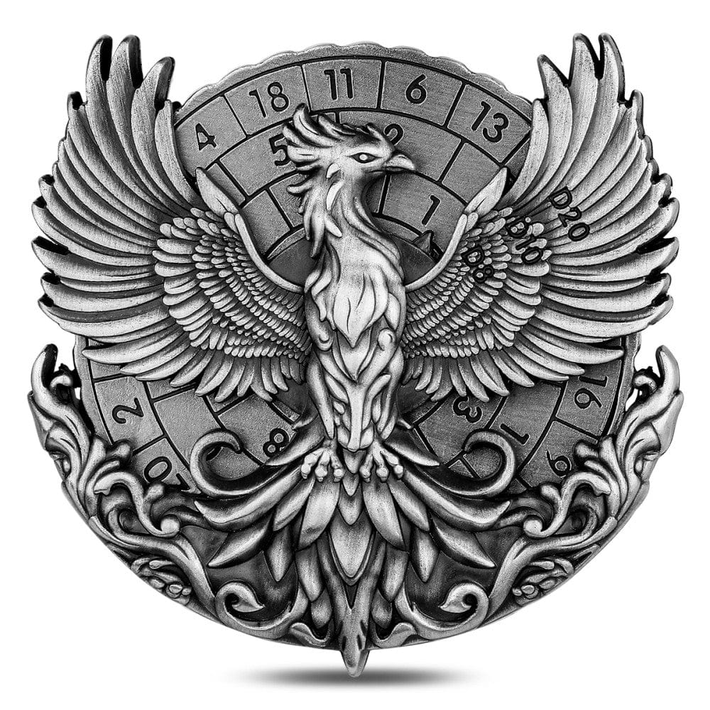 Geloho metal Silver Phoenix Rebirth Dice Spinner