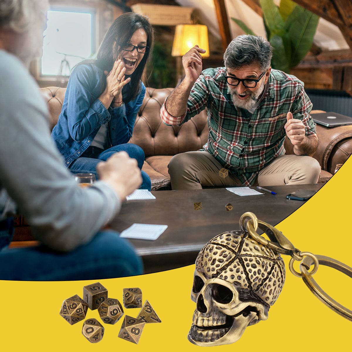 Geloho Skull Mini Dice Set Keychain
