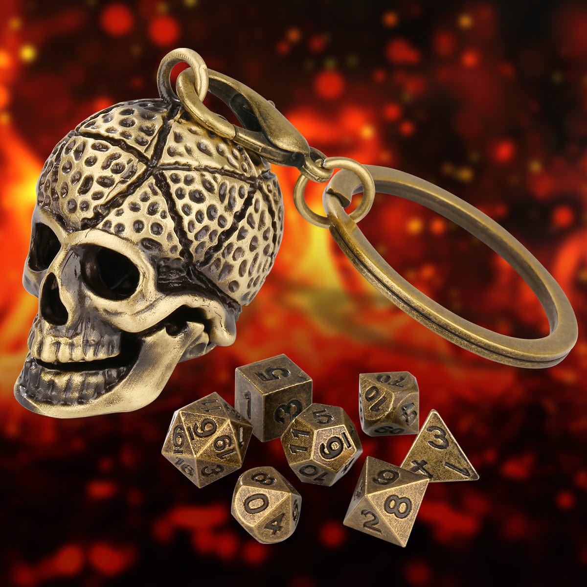 Geloho Skull Mini Dice Set Keychain