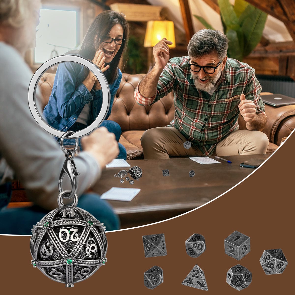 Geloho Starmap D20 Mini Dice Set Keychain