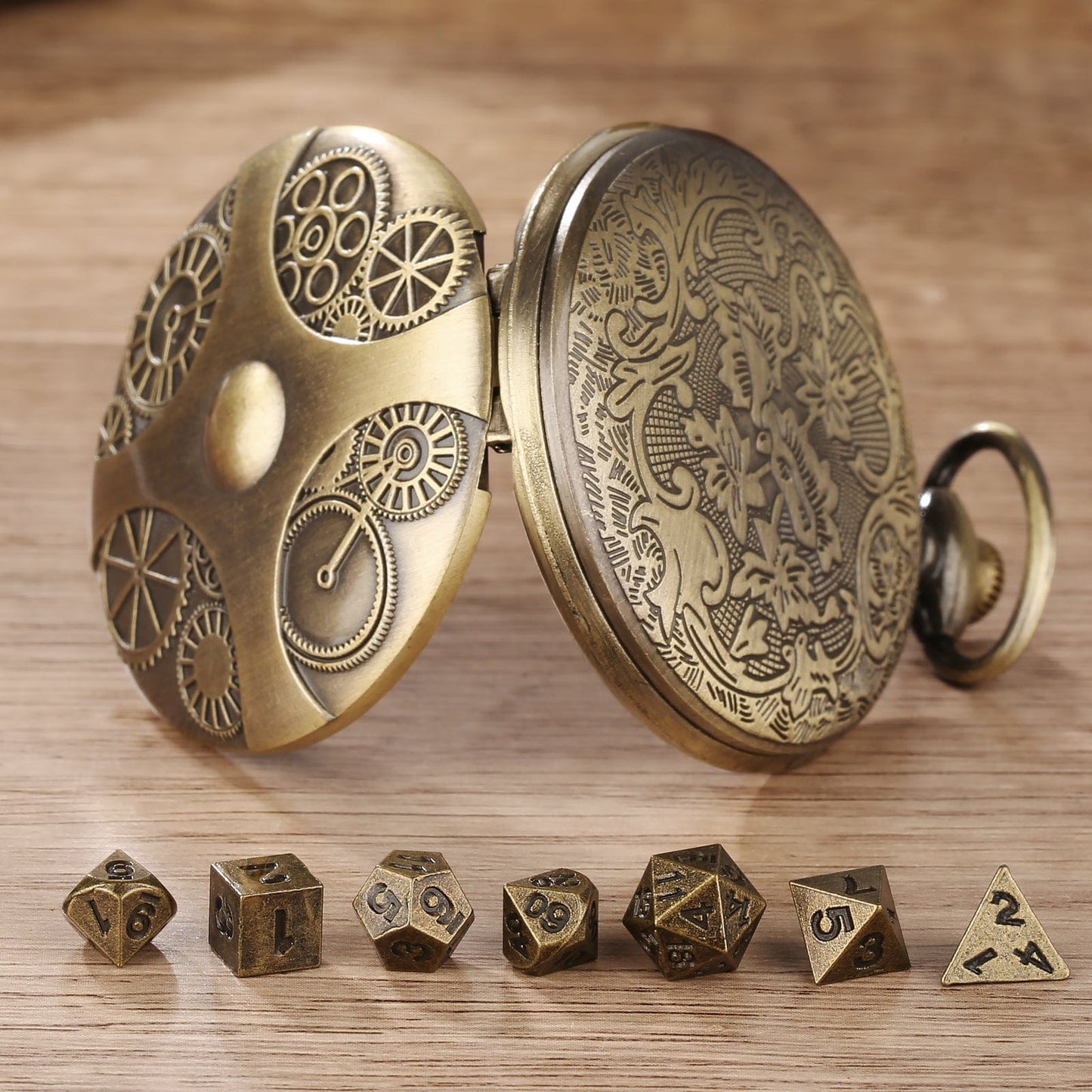 Geloho Steampunk Pocket Watch Dice Set