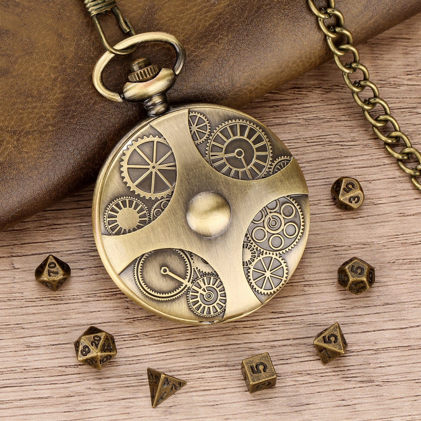 Geloho Steampunk Pocket Watch Dice Set