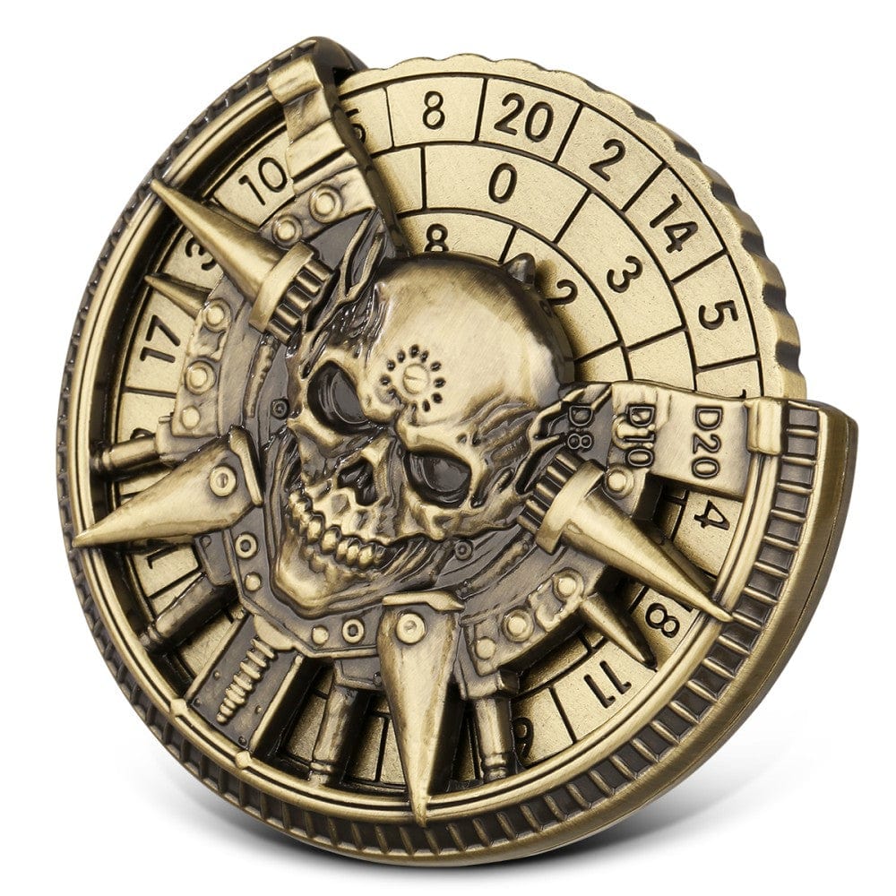 Geloho metal Bronze Warlord Skull Dice Spinner
