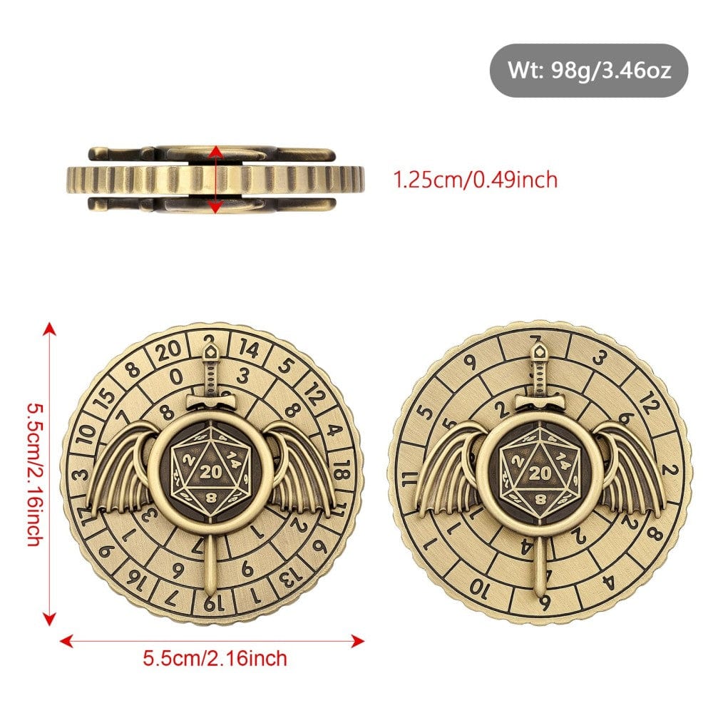 Geloho metal Winged Sword Dice Spinner