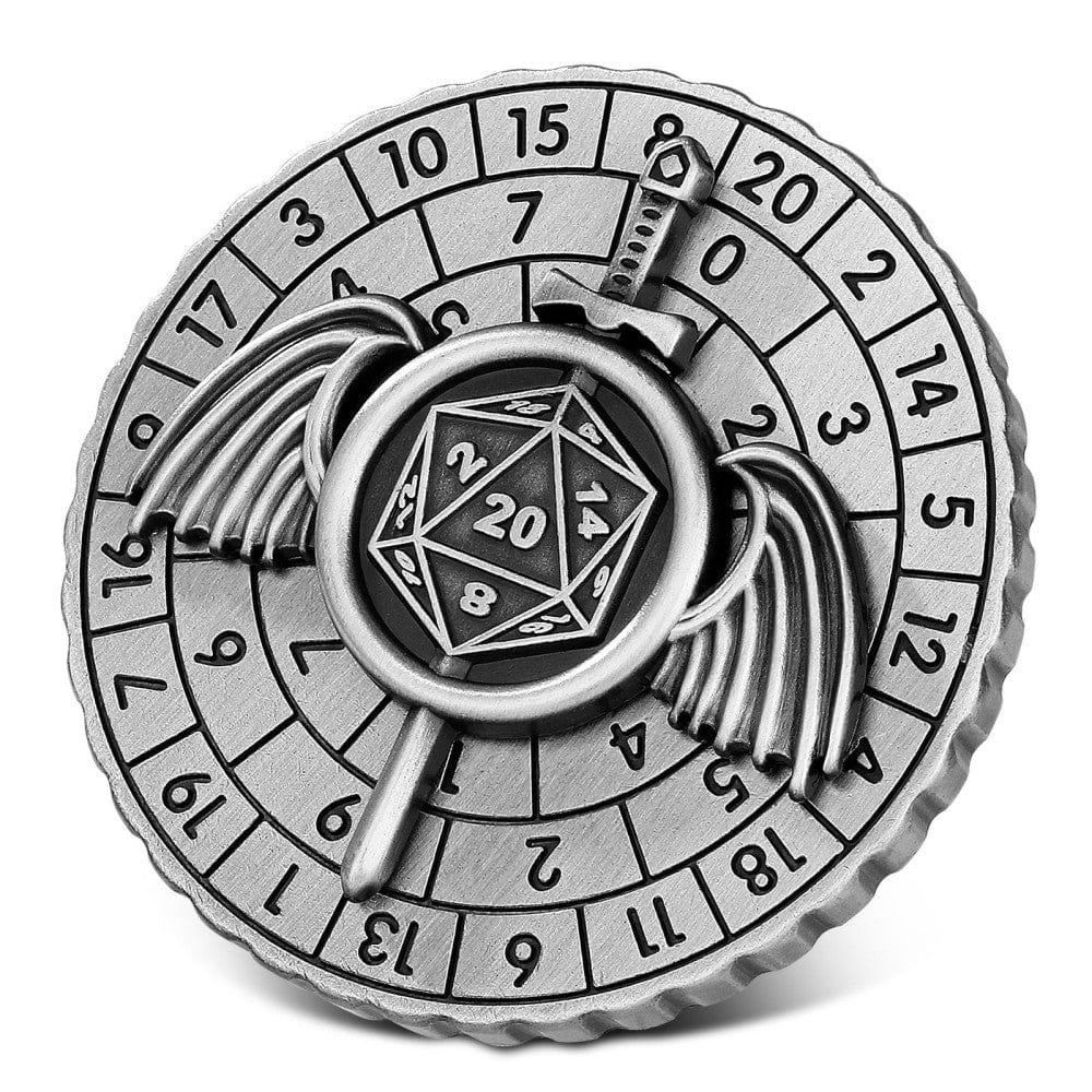 Geloho metal Silver Winged Sword Dice Spinner