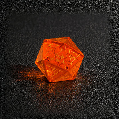 Ember Rune Forge-Gemstone Dice Set – D20 close-up
