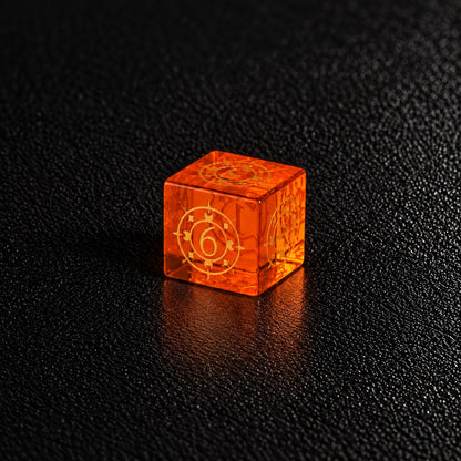 Ember Rune Forge-Gemstone Dice Set – D6 close-up
