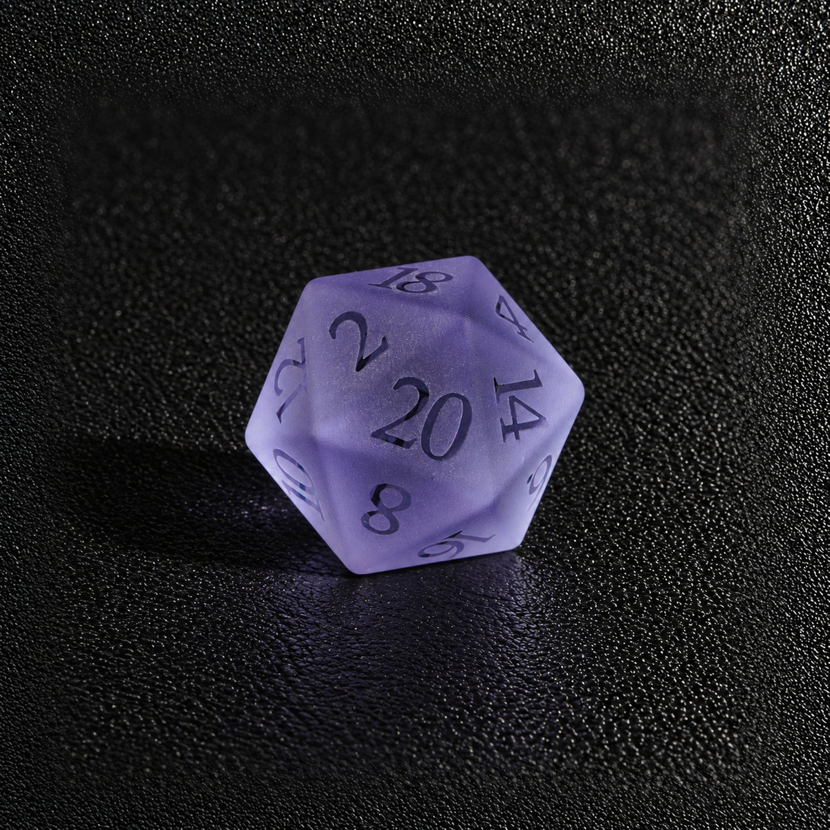 Violet Dream Veil-Gemstone Dice Set – D20 close-up