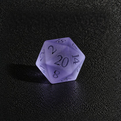 Violet Dream Veil-Gemstone Dice Set – D20 close-up