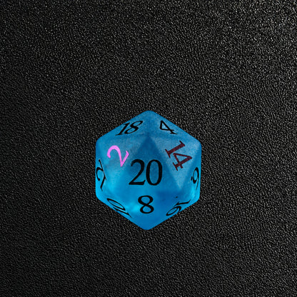 Tidal Arcane Whisper-Gemstone Dice Set – D20 close-up
