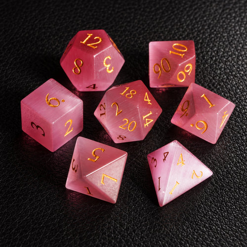 Rose Fey Charm-Gemstone Dice Set – complete seven-piece set