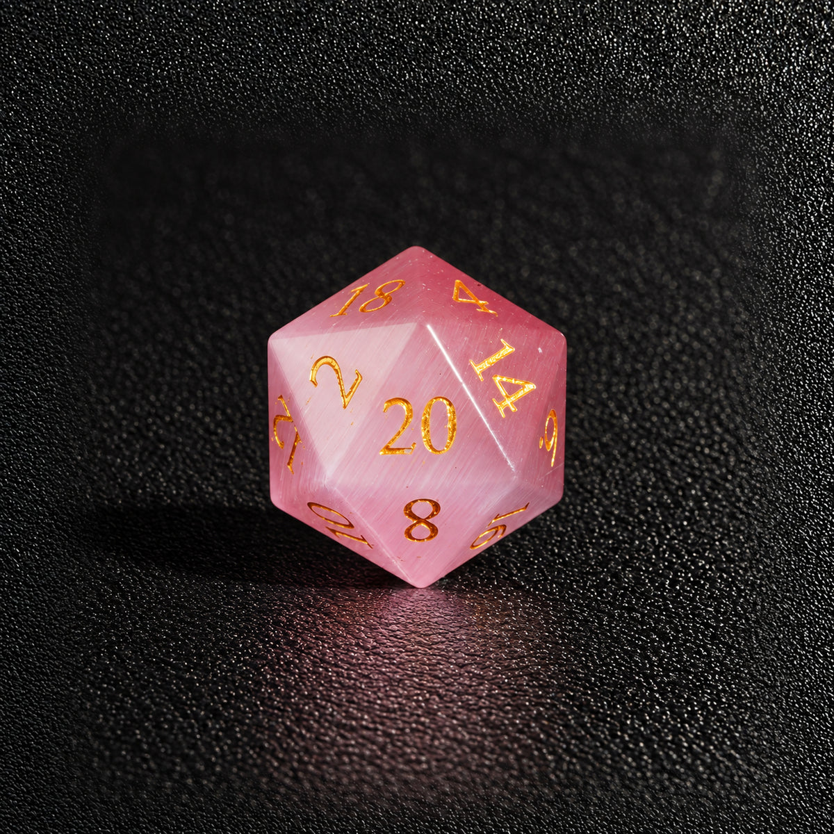 Rose Fey Charm-Gemstone Dice Set – D20 close-up