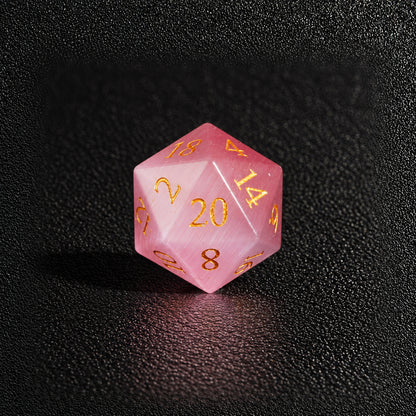 Rose Fey Charm-Gemstone Dice Set – D20 close-up