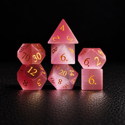 Rose Fey Charm-Gemstone Dice Set – standing polyhedral set
