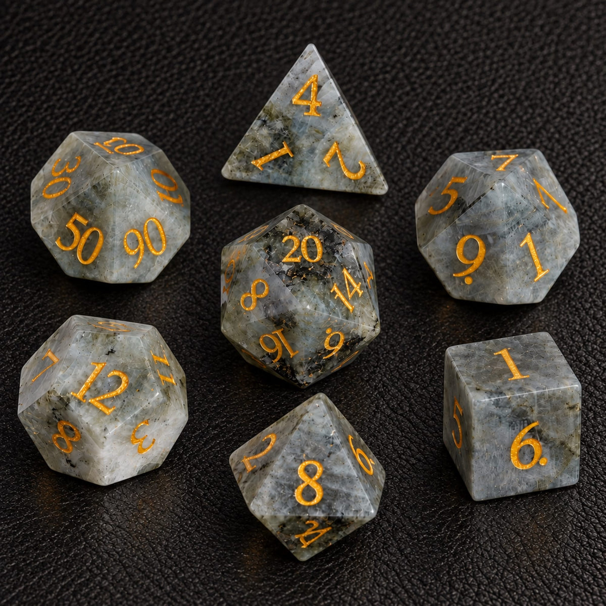 Mistbound Rune-Gemstone Dice Set - main product image