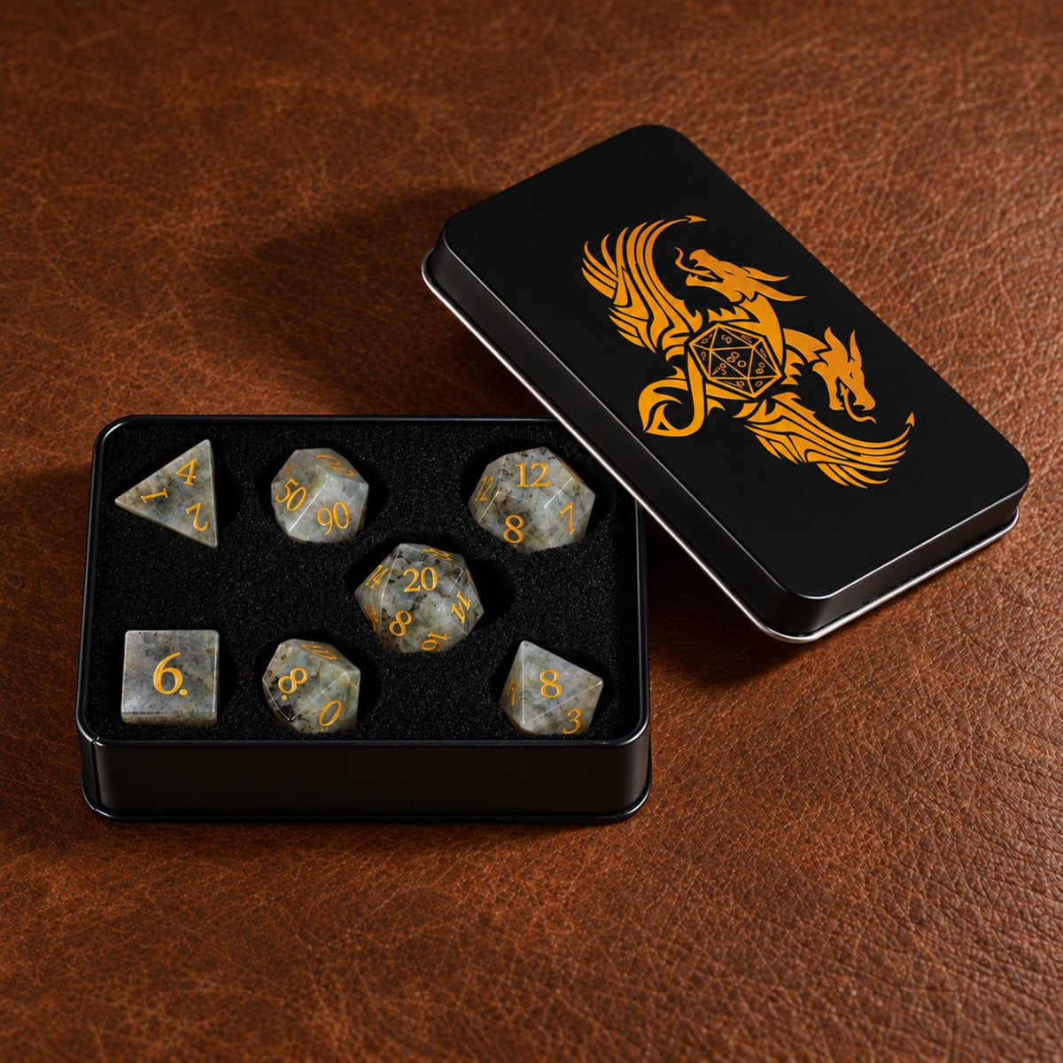 Mistbound Rune-Gemstone Dice Set - packaging