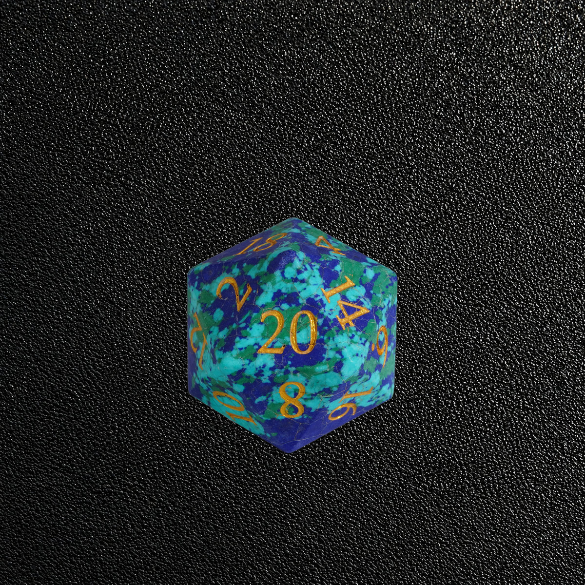 Abyssal Mosaic Gate-Gemstone Dice Set – D20 close-up