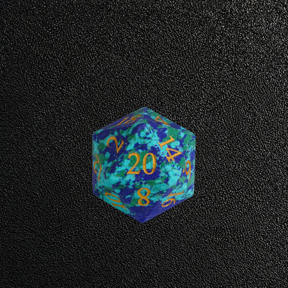 Abyssal Mosaic Gate-Gemstone Dice Set – D20 close-up