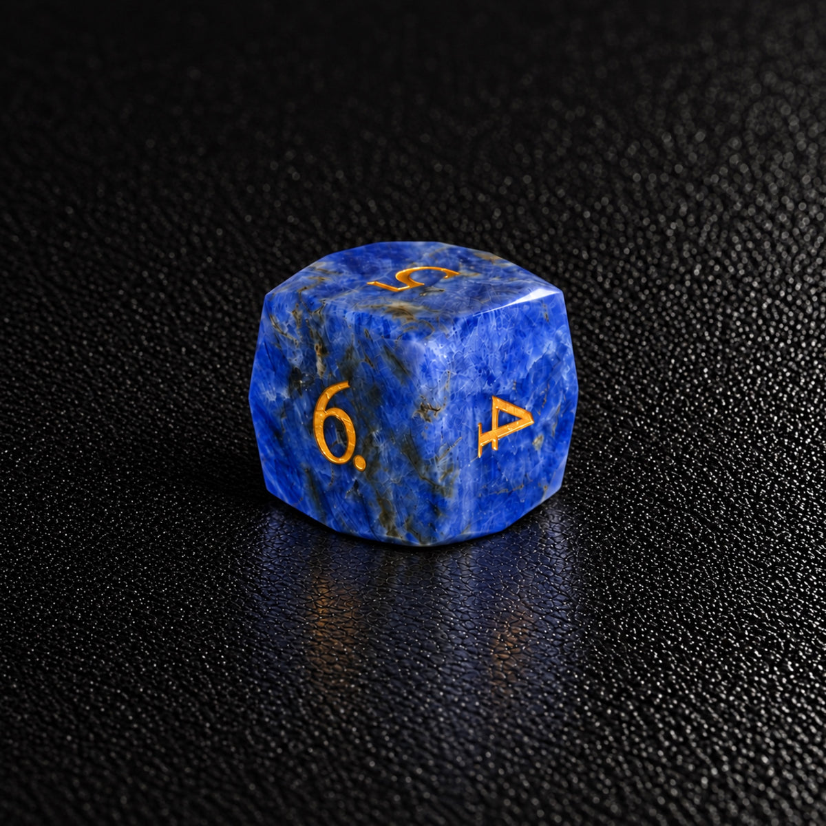 Lapis Crown Relic-Gemstone Dice Set – D6 close-up
