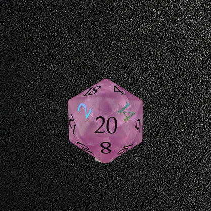 Fey Rose Covenant-Gemstone Dice Set – D20 close-up