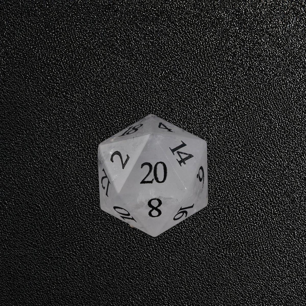 Frostbound Prophecy-Gemstone Dice Set – D20 close-up