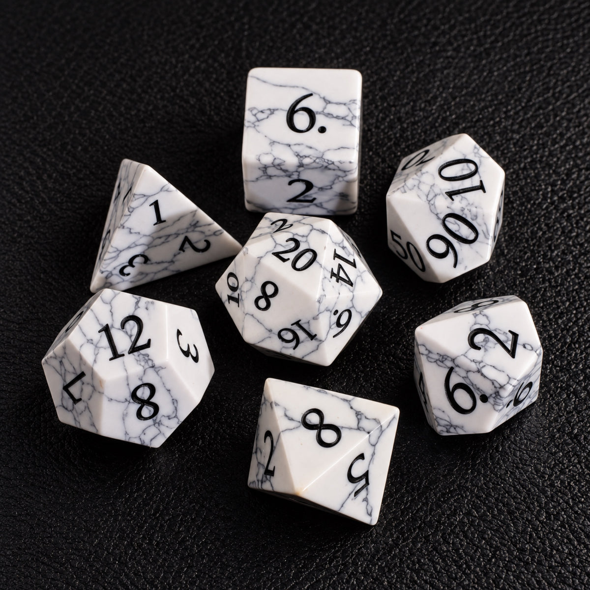 Winter Web Curse-Gemstone Dice Set – complete seven-piece set