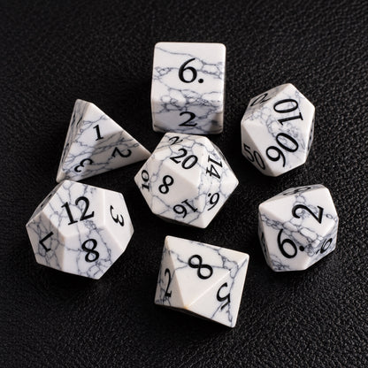 Winter Web Curse-Gemstone Dice Set – complete seven-piece set
